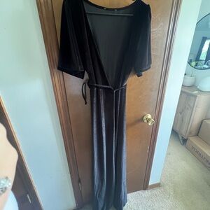 Black velvet wrap dress
